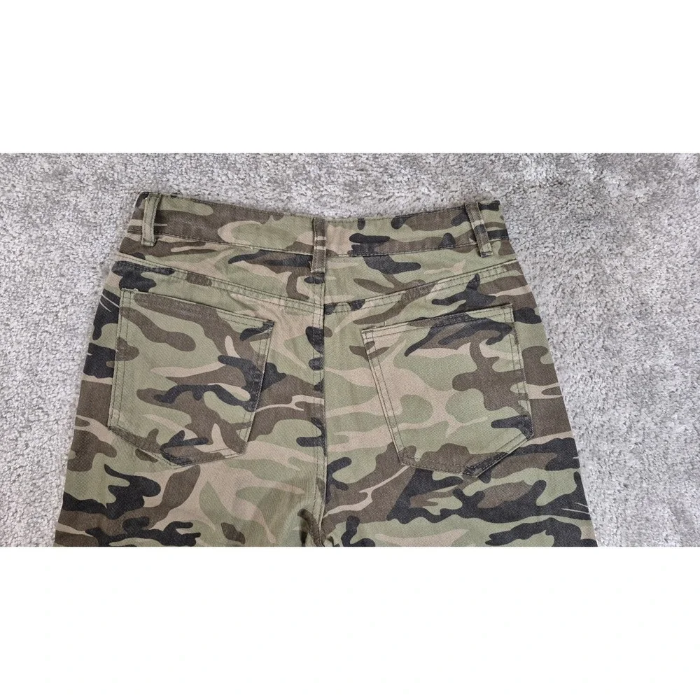 Shein Cargo Jeans‎ Womens 4 Size Small Camo Utility Pocket Baggy